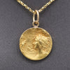 Lovely Art Nouveau Pendant of Women's Silhouette in Solid 18k Yellow Gold