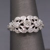 Beautiful Art Deco Butterfly Bow Diamond Band Ring in 14k White Gold