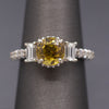 Gorgeous Sparkling Chrysoberyl and Diamond Ring in 14k White Gold