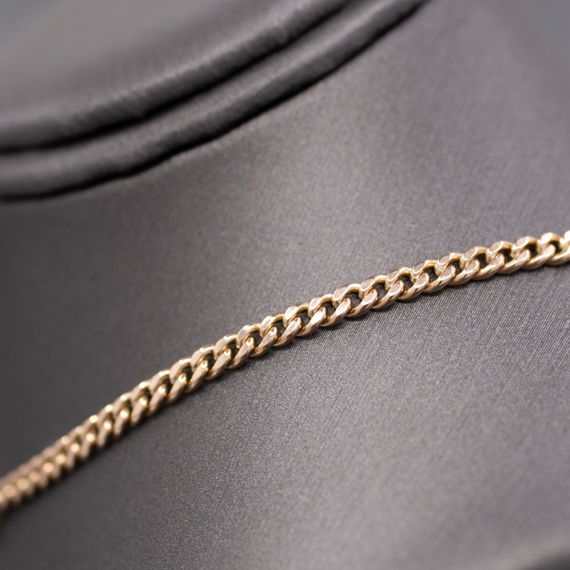 Antique Victorian Curb Link Watch Chain with Dog Clip in 10k Rose Gold 15.75"