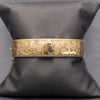 Vintage Floral Engraved Wide Bangle Bracelet in 9k Yellow Gold