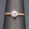 Antique Old European Cut Diamond Solitaire Ring in 14k Yellow Gold