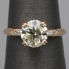 Late Art Deco Old European Cut and Baguette Diamond Engagement Ring in 14k Yellow Gold