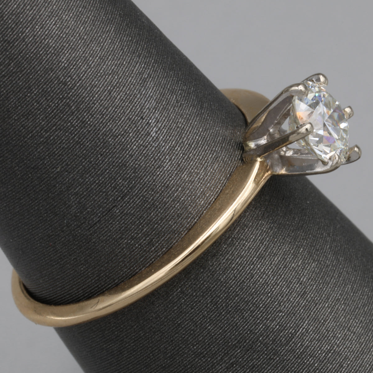 Classic Old European Cut Diamond Solitaire Engagement Ring in 14k Yellow Gold