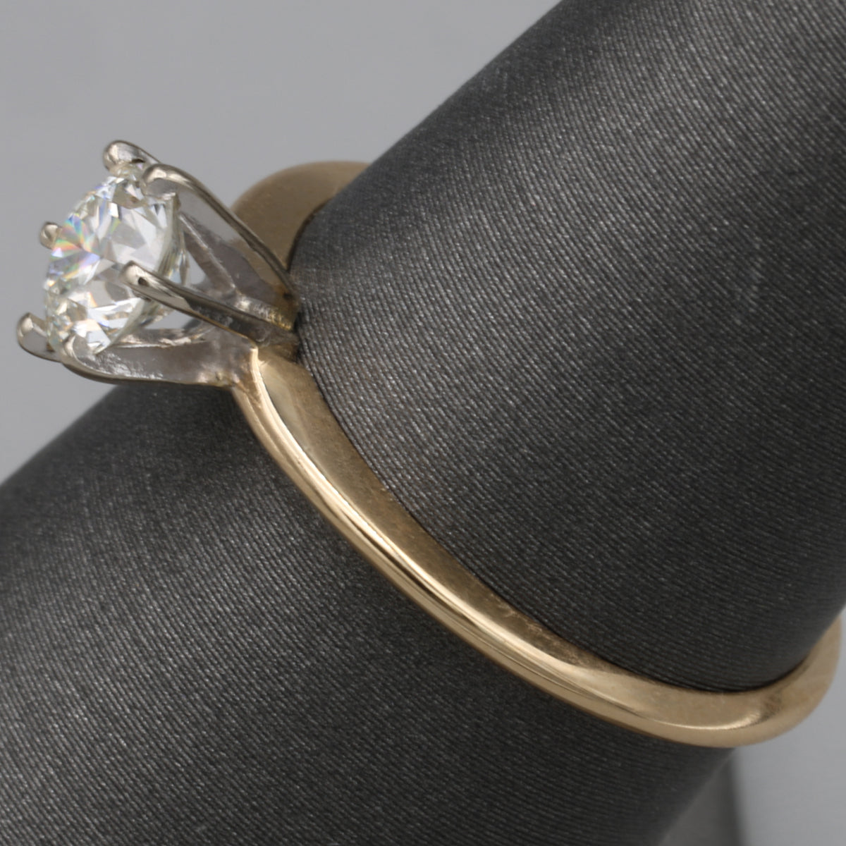 Classic Old European Cut Diamond Solitaire Engagement Ring in 14k Yellow Gold