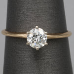 Classic Old European Cut Diamond Solitaire Engagement Ring in 14k Yellow Gold