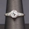 Art Deco GIA Certified 1.62ct Old European Cut Diamond Three Stone Ring in Platinum