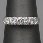Vintage Five Stone Diamond Band Ring in 14k White Gold