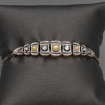Art Deco Pearl and Old European Cut Diamond Bracelet in Silver Topped 14k Yellow Gold