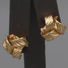 Textured Large Love Knot Earrings in 14k Yellow Gold