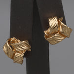 Textured Large Love Knot Earrings in 14k Yellow Gold