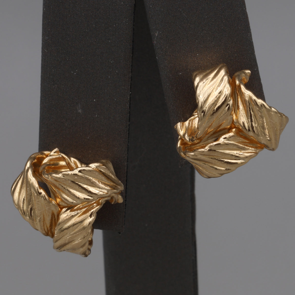 Textured Large Love Knot Earrings in 14k Yellow Gold