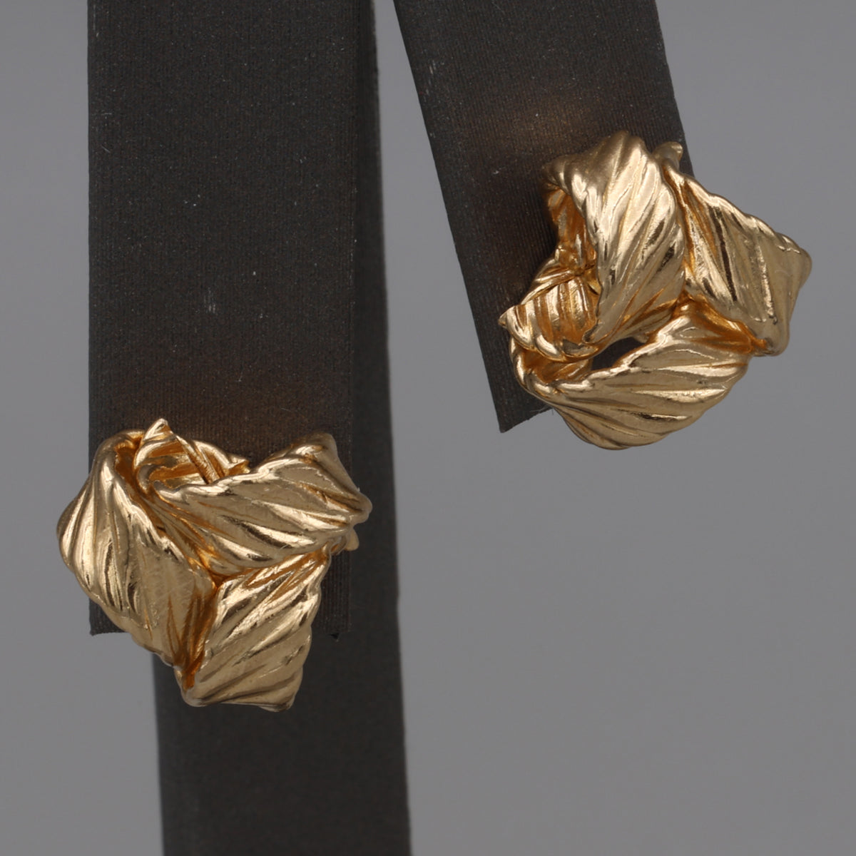 Textured Large Love Knot Earrings in 14k Yellow Gold