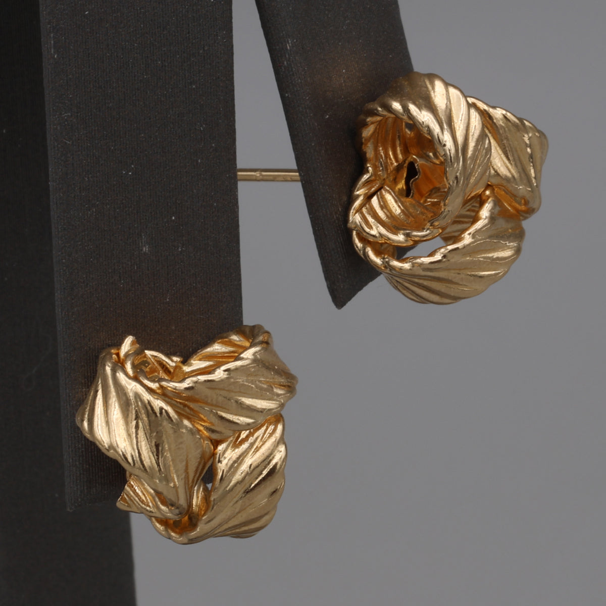 Textured Large Love Knot Earrings in 14k Yellow Gold