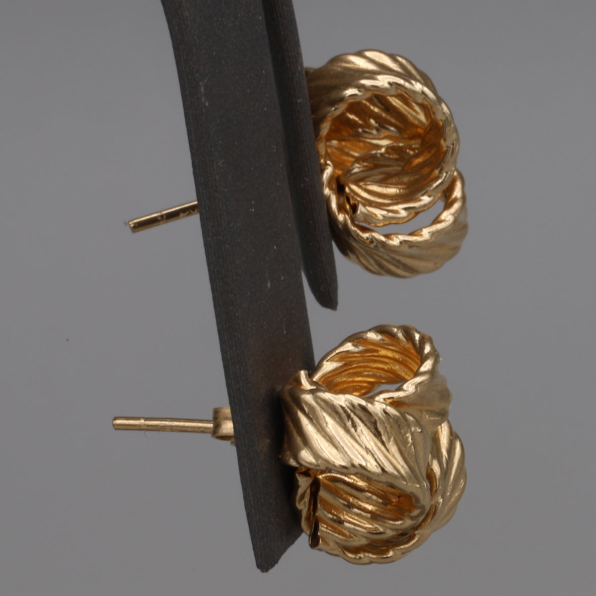 Textured Large Love Knot Earrings in 14k Yellow Gold