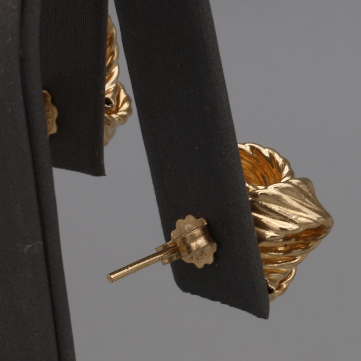 Textured Large Love Knot Earrings in 14k Yellow Gold