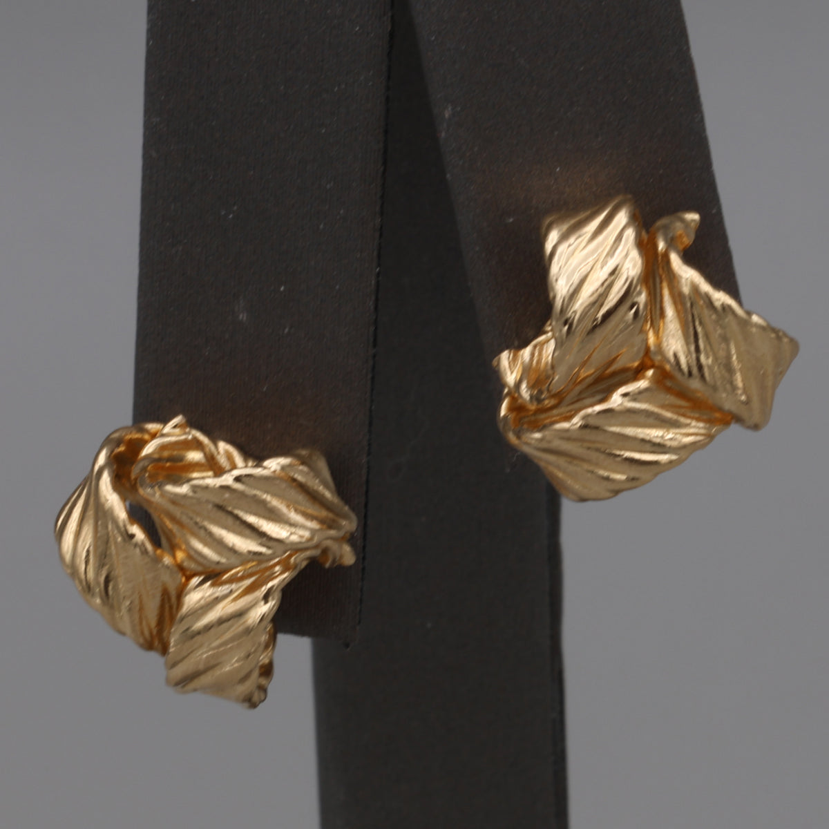 Textured Large Love Knot Earrings in 14k Yellow Gold