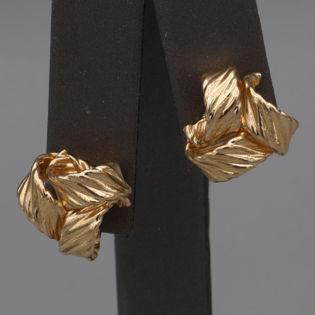 Textured Large Love Knot Earrings in 14k Yellow Gold