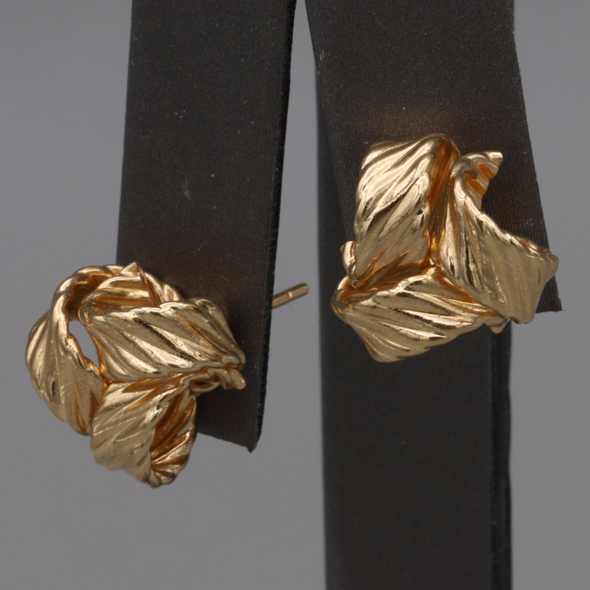 Textured Large Love Knot Earrings in 14k Yellow Gold