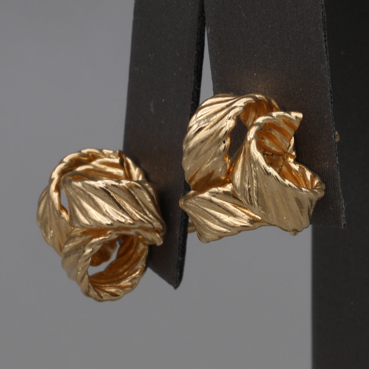 Textured Large Love Knot Earrings in 14k Yellow Gold