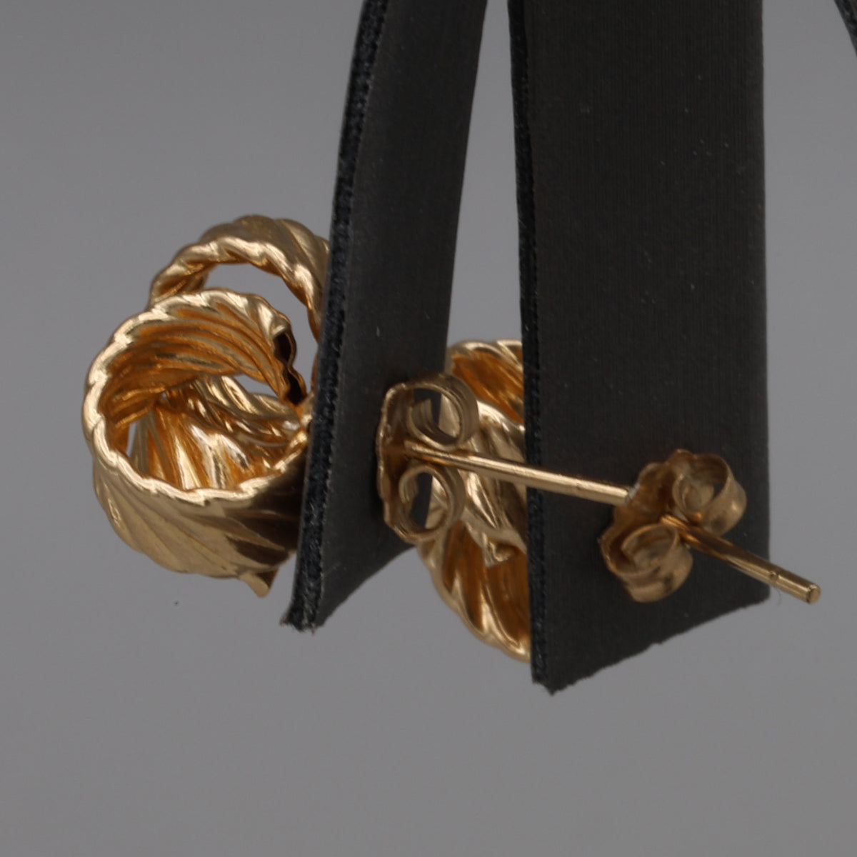 Textured Large Love Knot Earrings in 14k Yellow Gold