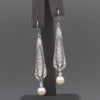 Incredible Art Deco Old Cut Diamond and Pearl Earrings in Platinum