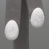 Diamond Pave' Stud Earrings with Omega Back Clasps in 18k White Gold
