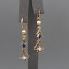 Fantastic Art Deco Old Cut Diamond and Sapphire Dangle Earrings in 18k Yellow Gold