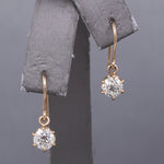 Exquisite Victorian Diamond 1.50cttw Drop Dangle Earrings in 14k Yellow Gold