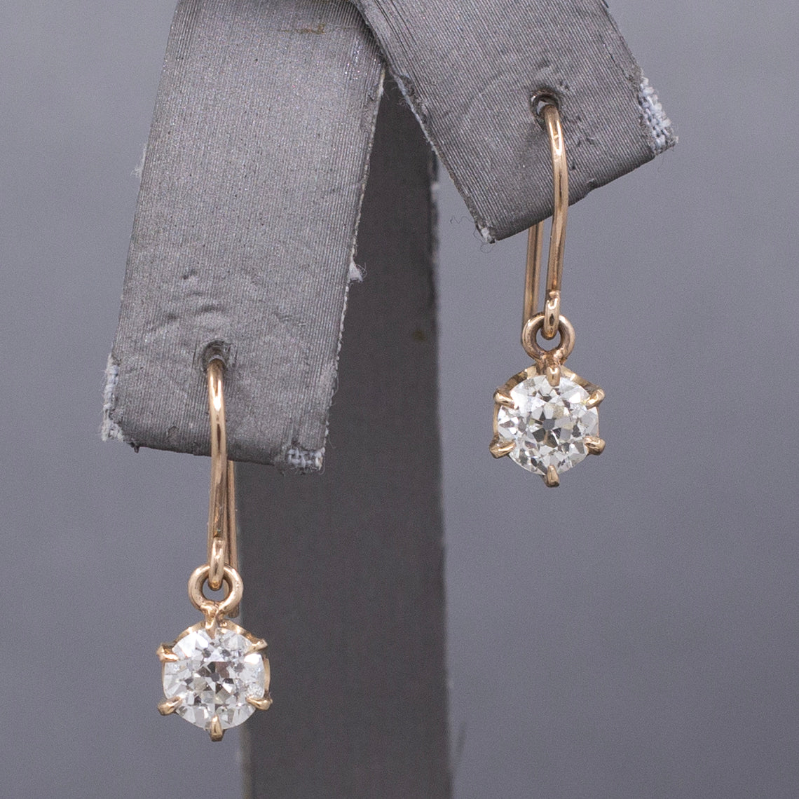 Exquisite Victorian Diamond 1.50cttw Drop Dangle Earrings in 14k Yellow Gold