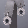 Stunning Silver Grey Spinel and Diamond Drop Earrings in 14k White Gold