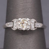 Late Art Deco Petite Diamond Engagement Ring in Platinum