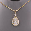 Teardrop Diamond Cluster Pendant Necklace in 14k Yellow Gold