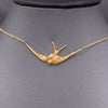 Antique Victorian Swallow Bird Necklace in 14k Yellow Gold