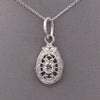 Art Deco Teardrop Old European Cut Diamond Hat Pin Conversion Pendant in 14k White Gold