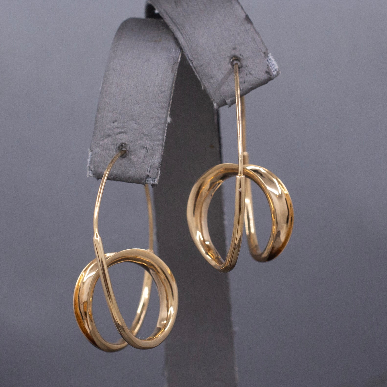 Vintage Iconoclast Double Twist Hoop Earrings in 14k Yellow Gold