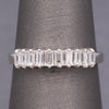 Sparkling Handcrafted Baguette Cut Diamond Stackable Band Ring in 14k White Gold