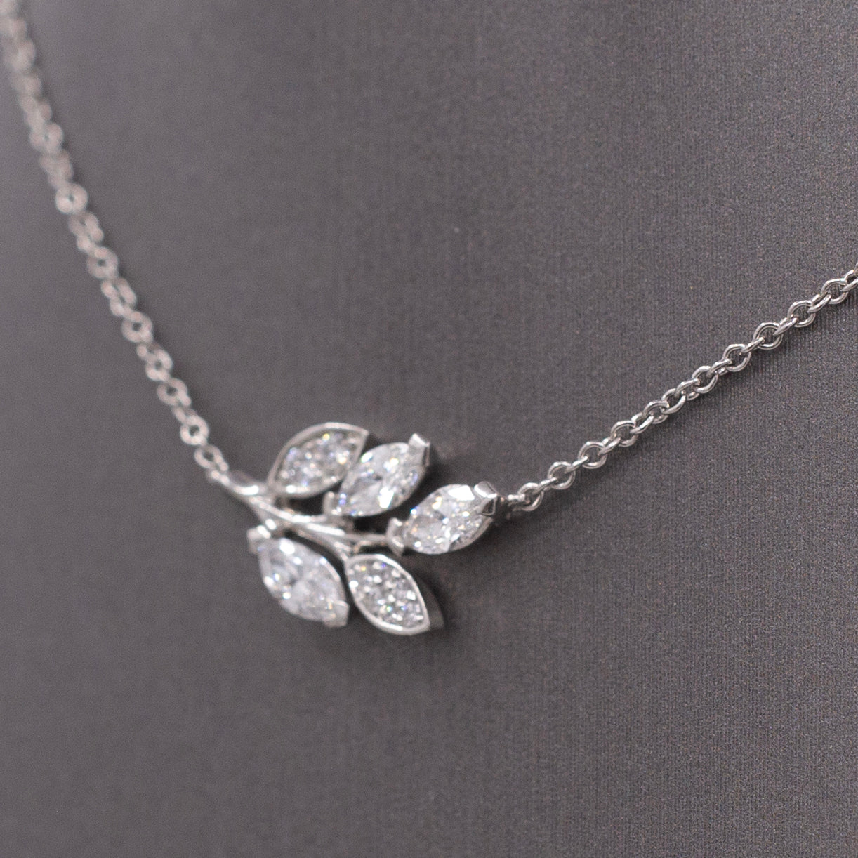 Tiffany and Co Victoria Diamond Leaf and Vine Pendant Necklace in Platinum
