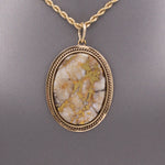 Antique Victorian Gold in Quartz Pendant in 14k Yellow Gold
