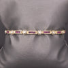 Vintage Ruby and Diamond Bar Link Bracelet in 14k Yellow Gold