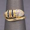 Vintage Diamond and Blue Sapphire Wrap Around Snake Ring in 18k Yellow Gold