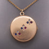 Antique Sapphire Ruby and Diamond Locket Necklace by Shreve & Co. in 14k Rosy Gold