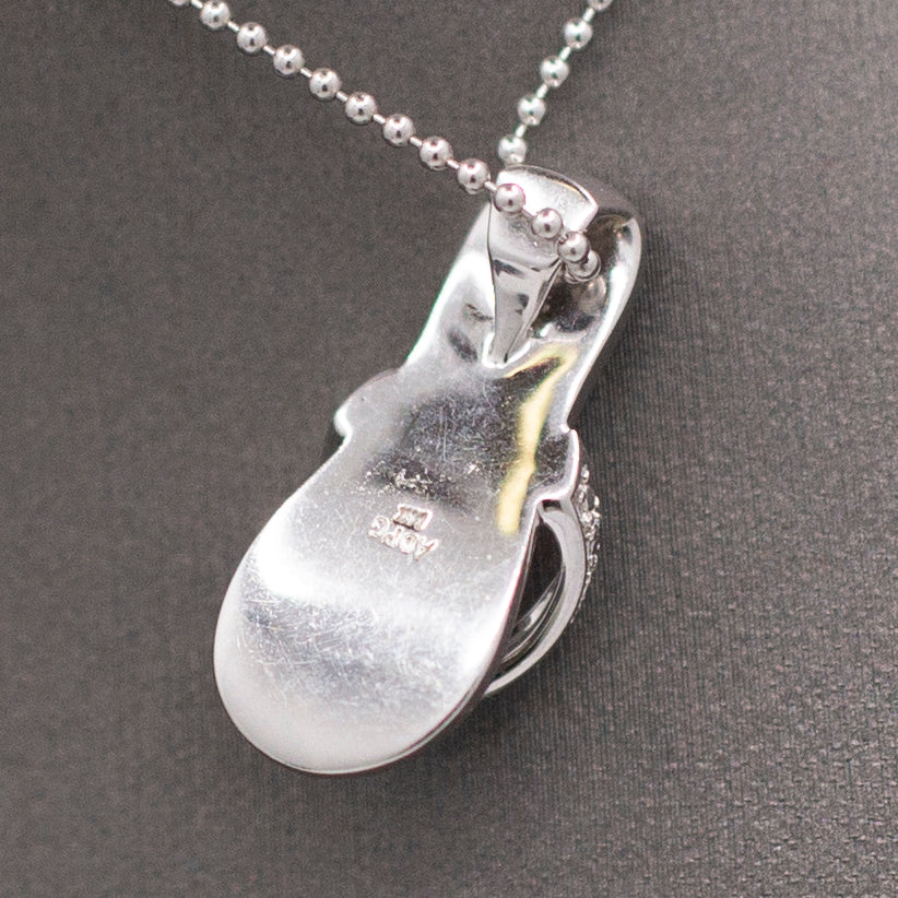 Classic Hawaiian Flip Flop Sandal Pendant Charm Necklace in 14k White Gold