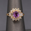 Stunning Pink Sapphire and Diamond Statement Ring in 14k Yellow Gold