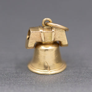 Vintage Liberty Bell Charm in 14k Yellow Gold