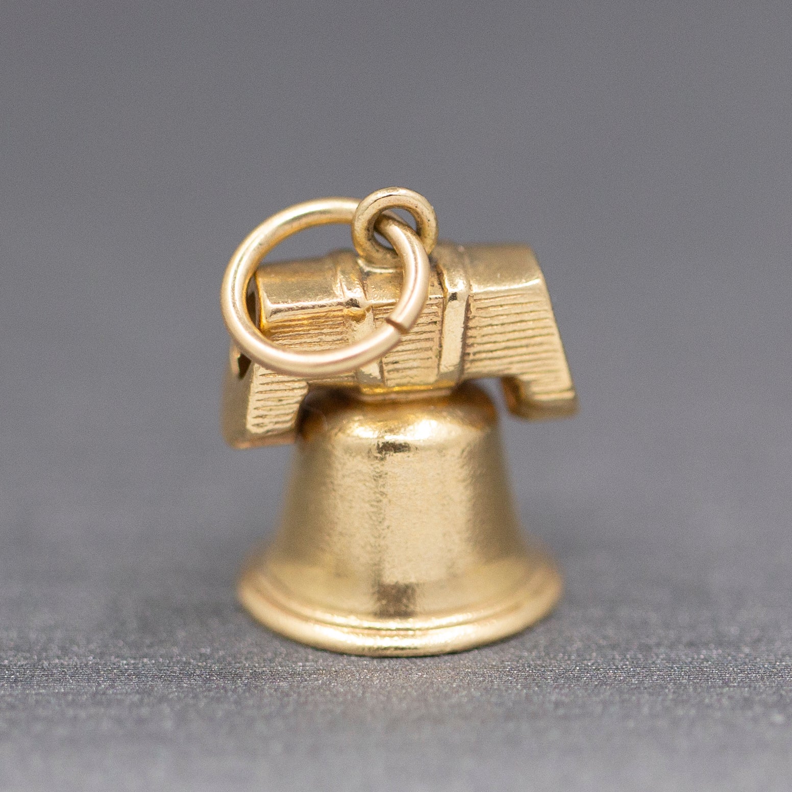 Vintage Liberty Bell Charm in 14k Yellow Gold