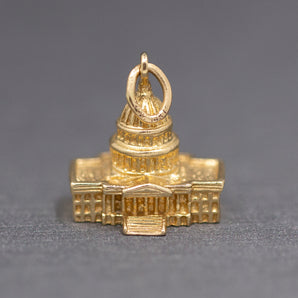 United States Capitol Building Charm Pendant in 14k Yellow Gold