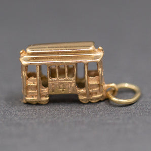 San Francisco Cable Car Pendant Charm in 14k Yellow Gold