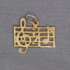 Musical Score Waltz Charm Pendant in 14k Yellow Gold