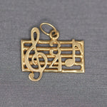 Musical Score Waltz Charm Pendant in 14k Yellow Gold
